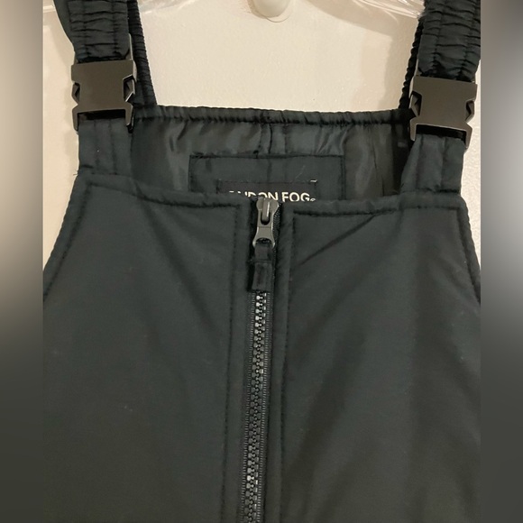 London Fog Bibs Snow Pants Kids Size 5 6 Zipper Adjustable Strap Black Ski - Picture 5 of 7